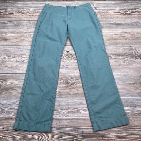 J. Crew The Sutton Green Straight Chino Pants Men's Size 35X32 Fits 36x31 Casual - Picture 1 of 11